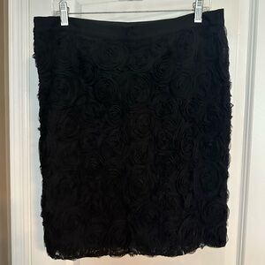 Banana Republic Black Rose Textured Pencil Skirt